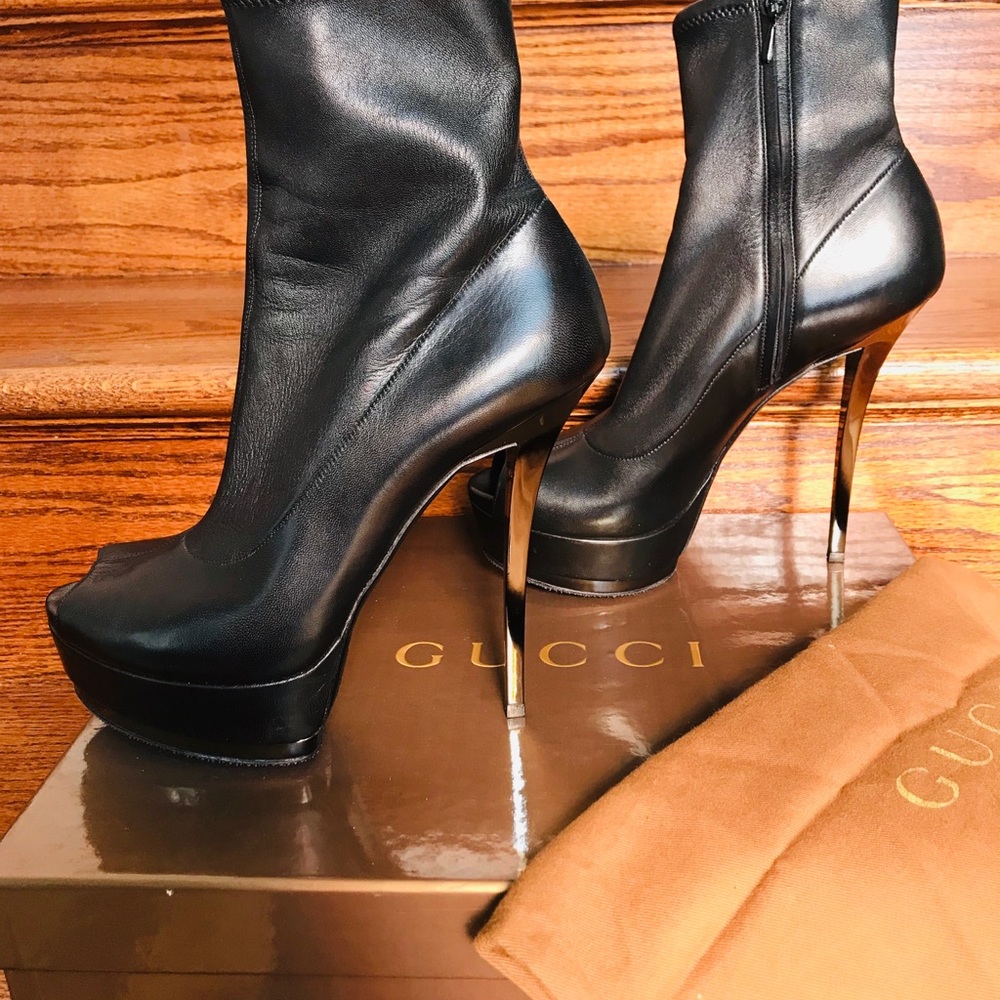 Gucci - Black Nappa Stretch Nero Boots/Bootie
